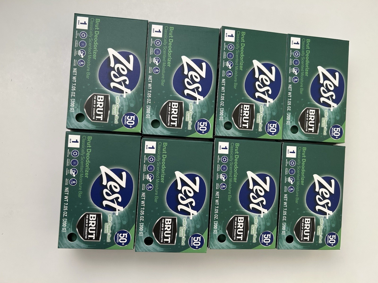 8x Zest Brut Deodorizer Classically Scented Moisture Bar Soap 7.05 oz. New Lot 8