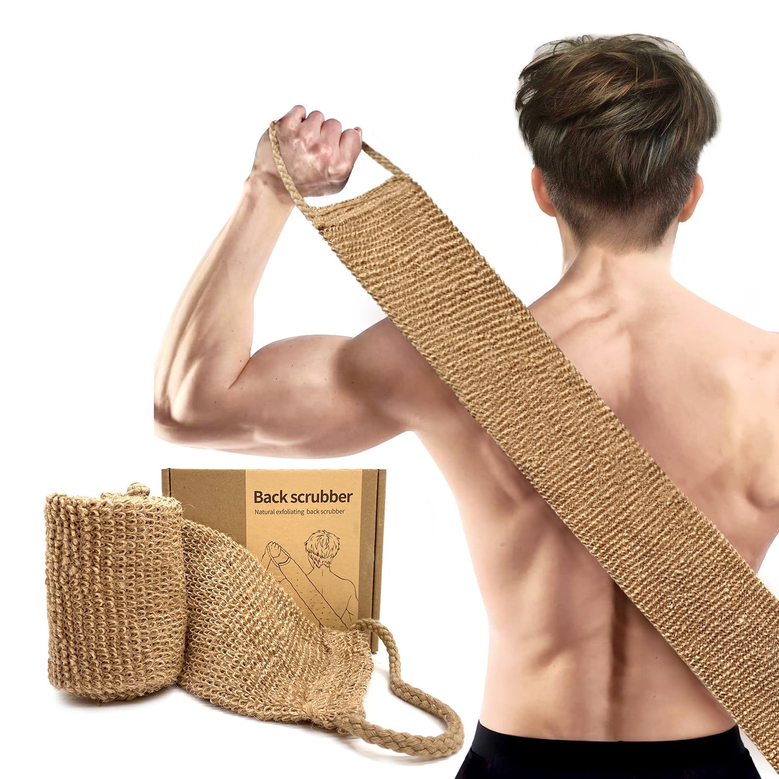 Extra Rough Exfoliating Back Scrubber,Natural 1 Count (Pack of 1), New Pack