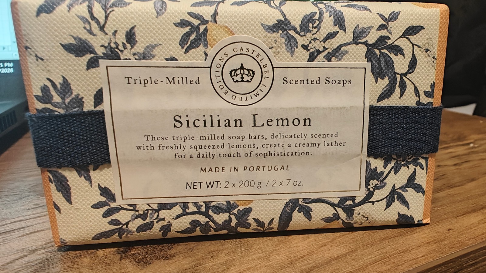 Castelbel Sicilian Lemon Luxury Soap Bars 2-Pack 200g Made in Portugal Gift Set