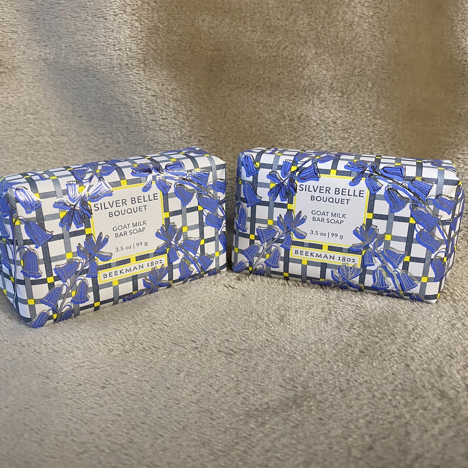 2 Beekman 1802 Silver Belle Bouquet Pure Goat Milk Bar Soap Travel Size 3.5 oz