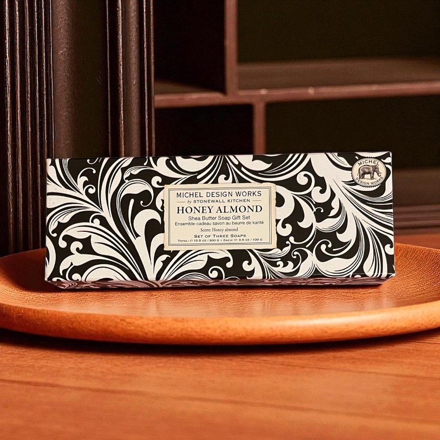 Michel Design Works Honey Almond Shea Butter Soap Gift Set | 3 x 3.5 oz Bars