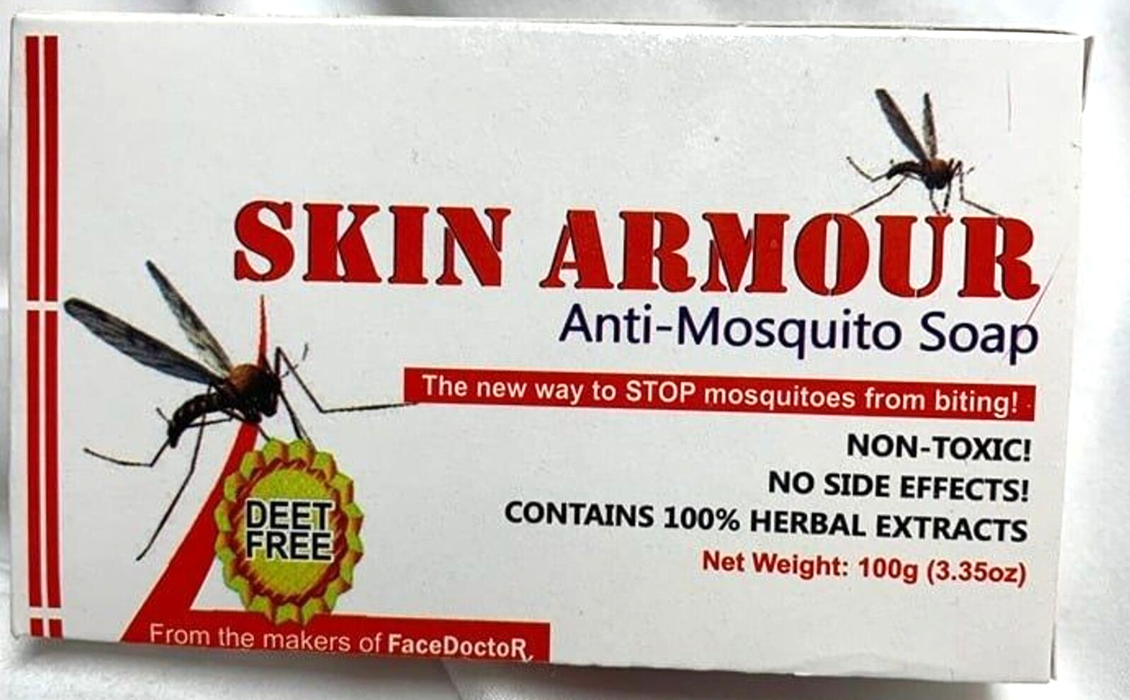 Face Doctor Skin Armour Anti-Mosquito Soap Non-Toxic 100% Herbal Extracts 2 Bars