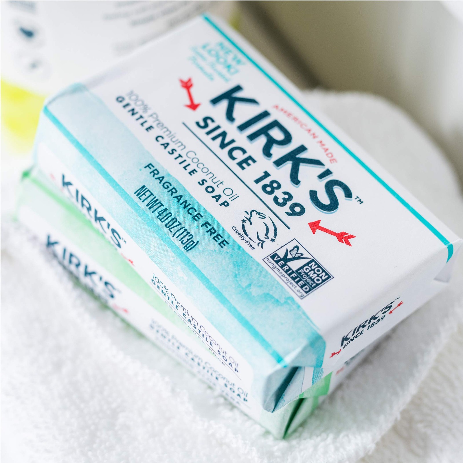 Kirk’s Original Coco Castile Bar Soap Fragrance Free 4 Ounces (8 Pack)
