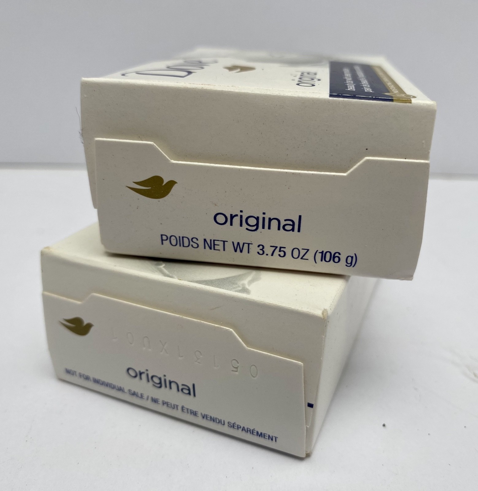 Lot Of Two DOVE White Bar Soap With Moisturizing Cream 3.75 oz 2 New Bars