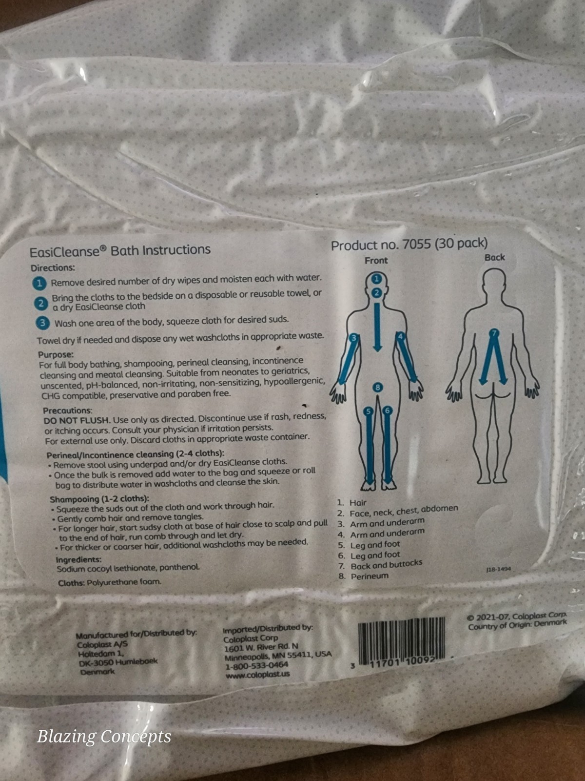 Coloplast EasiCleanse Disposable 30 Ct. Washcloth Bath Wipe 7055