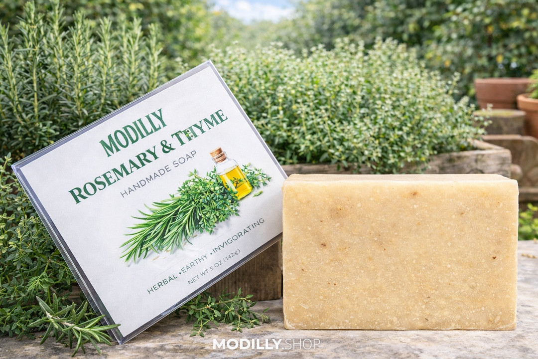• RARE • MODILLY Rosemary and Thyme Handmade Soap 5oz
