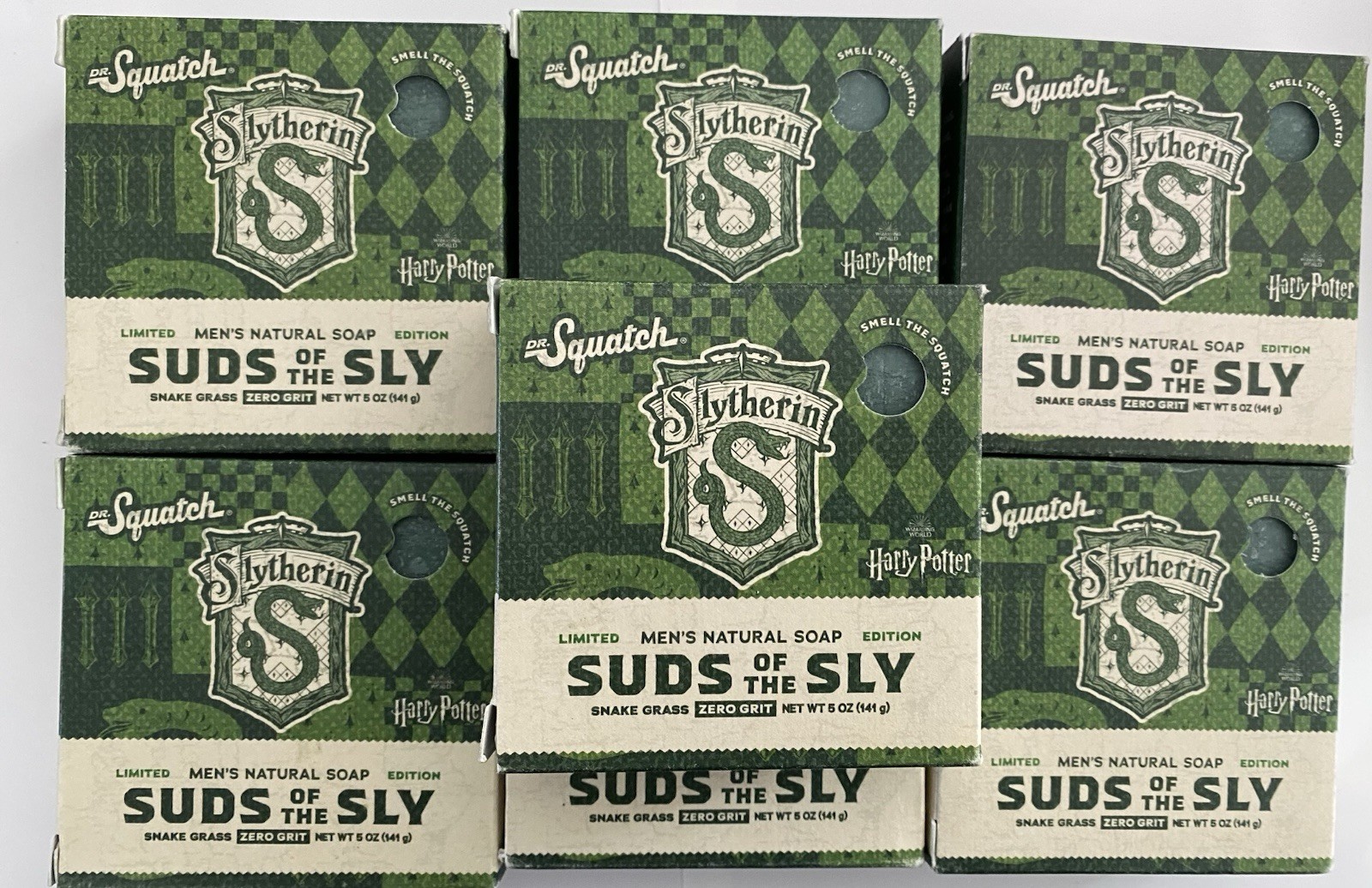 7 Bars: Dr. Squatch Bar Soap Harry Potter *SLYTHERIN* Zero Grit (2881)
