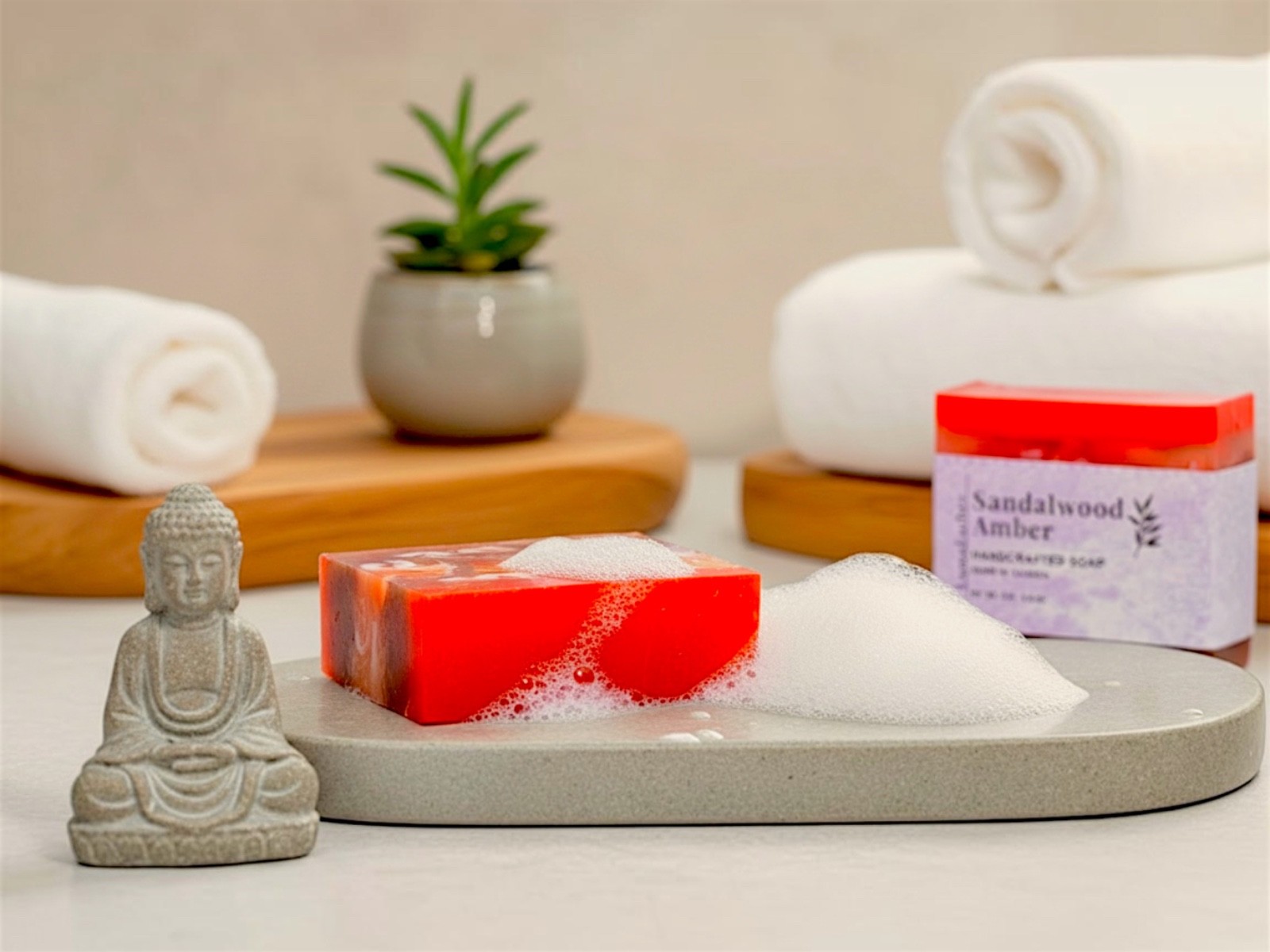 LumaLather Sandalwood Amber Handmade Soap Bar – Luxury Moisturizing Bath Soap