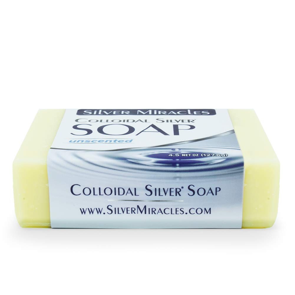 100% Natural Colloidal Silver Soap for Sensitive Skin – Unscented & Gentle 4.5oz