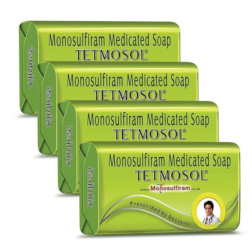 4 pack of Tetmosol Soap, Fights Skin Infections & Itching, Lime Scent,100gm each