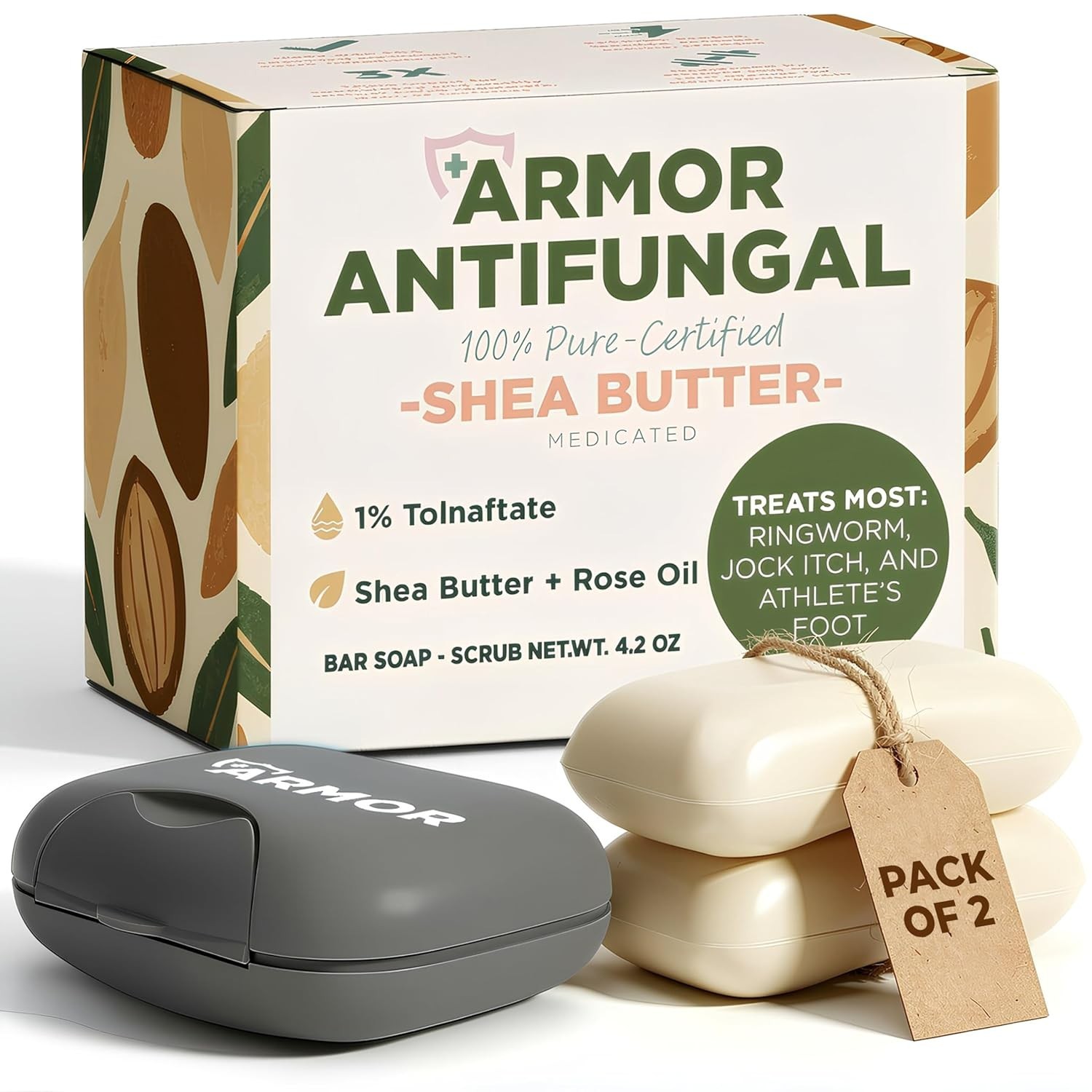 Armor Antifungal Shea Butter + Rose Oil Soap – Jock Itch Athlete’s Foot Ringworm