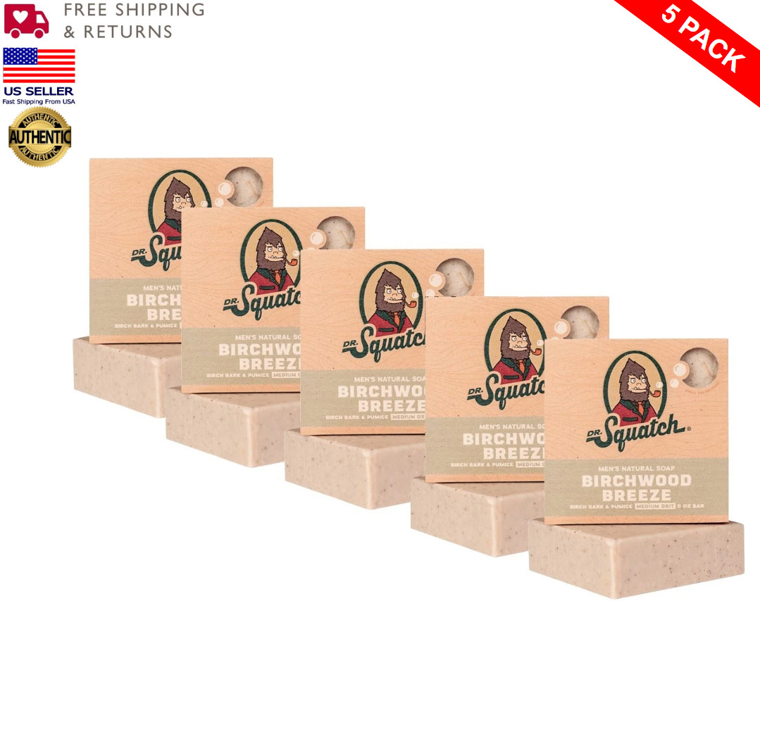 [ 5 PACK ] Dr. Squatch BIRCHWOOD BREEZE – Cold Processed Soap Made For Men