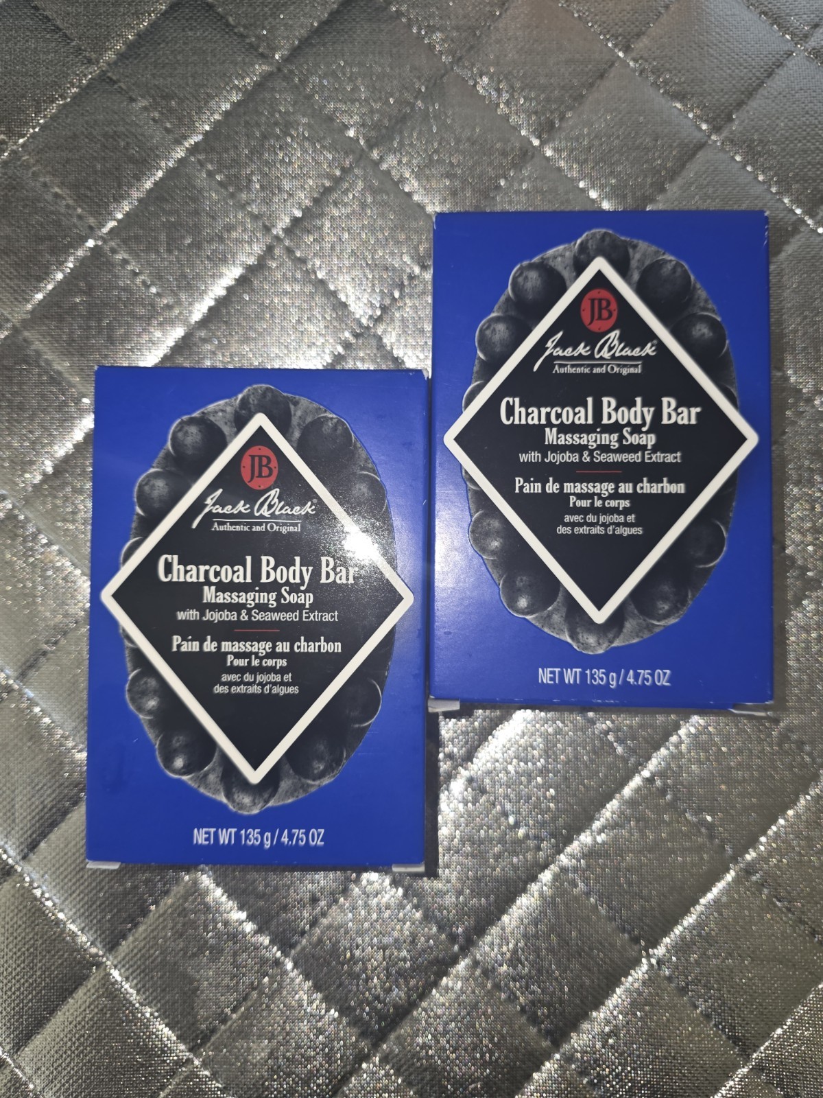 Jack Black Charcoal Body Bar Massaging Soap 135g /4.75oz Lot Of 2