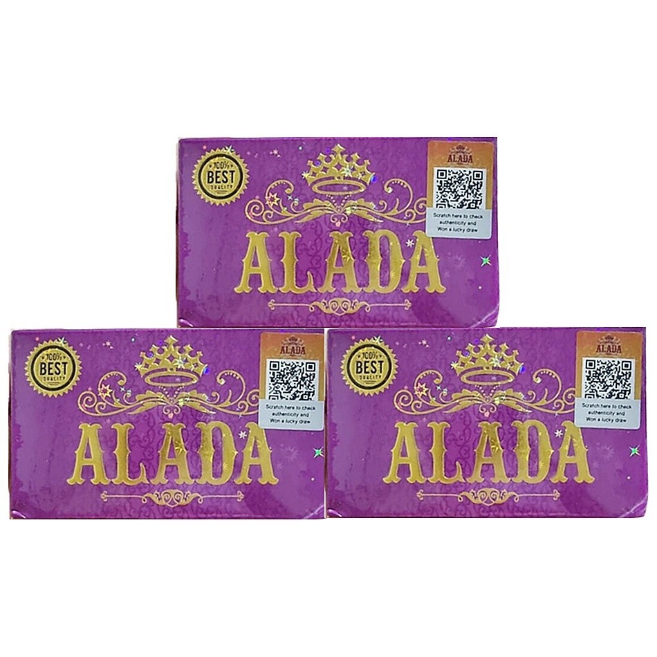 3x Bars ALADA Whitening Soap 160g Original Thai Herbal Skin Brightening Soap New