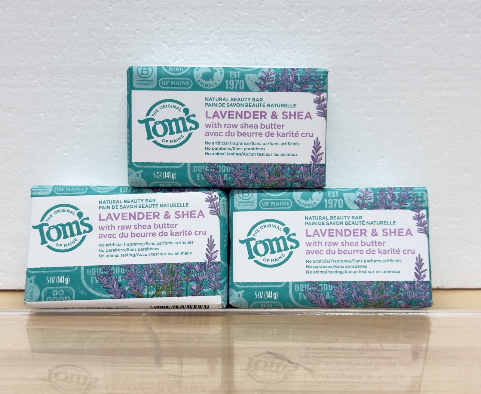 Tom’s of Maine Natural Beauty Bar Soap Lavender & Shea Butter 5 oz – Lot of 3