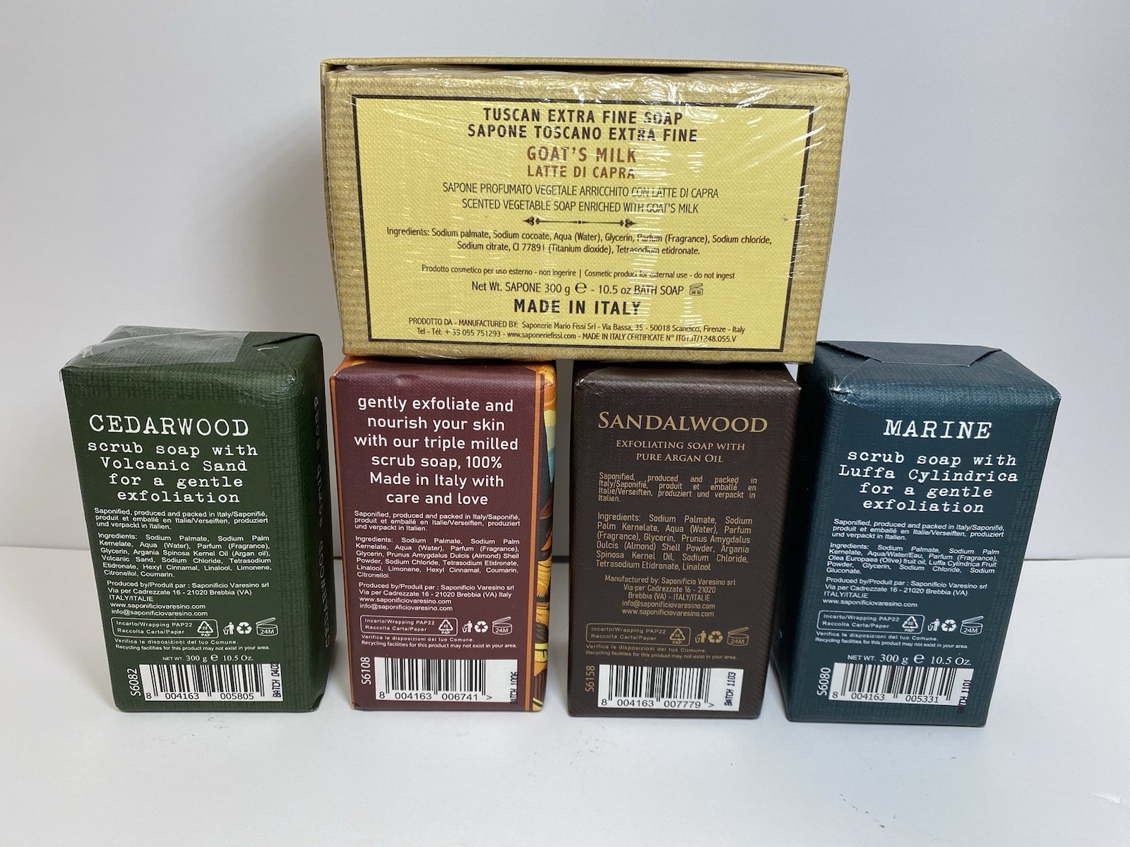 Lot of 5 Sapone Artigianale Italiano Made in Italy 300g Bath Soap Gift Set