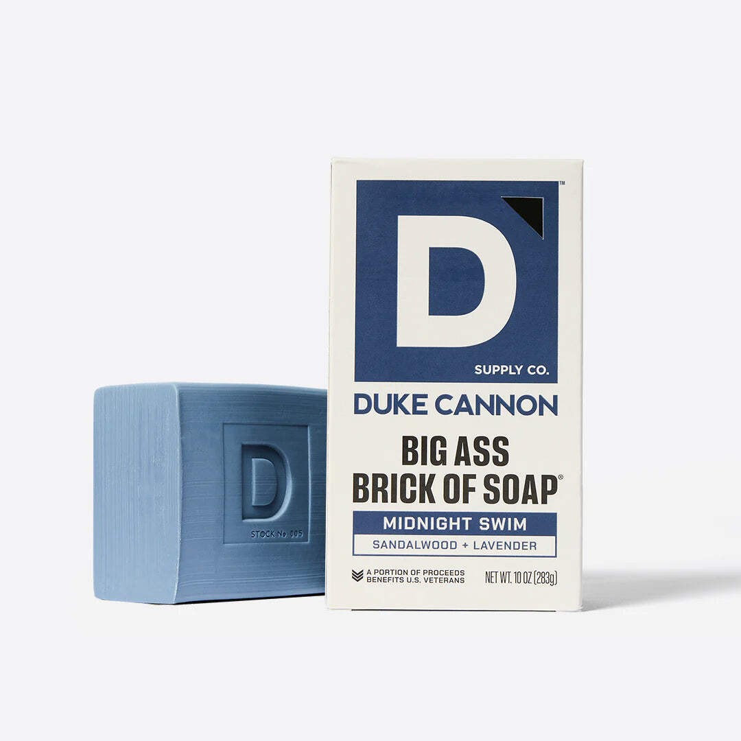 Duke Cannon Big Ass Brick of Soap Midnight Swim Sandalwood + Lavendar 10 oz