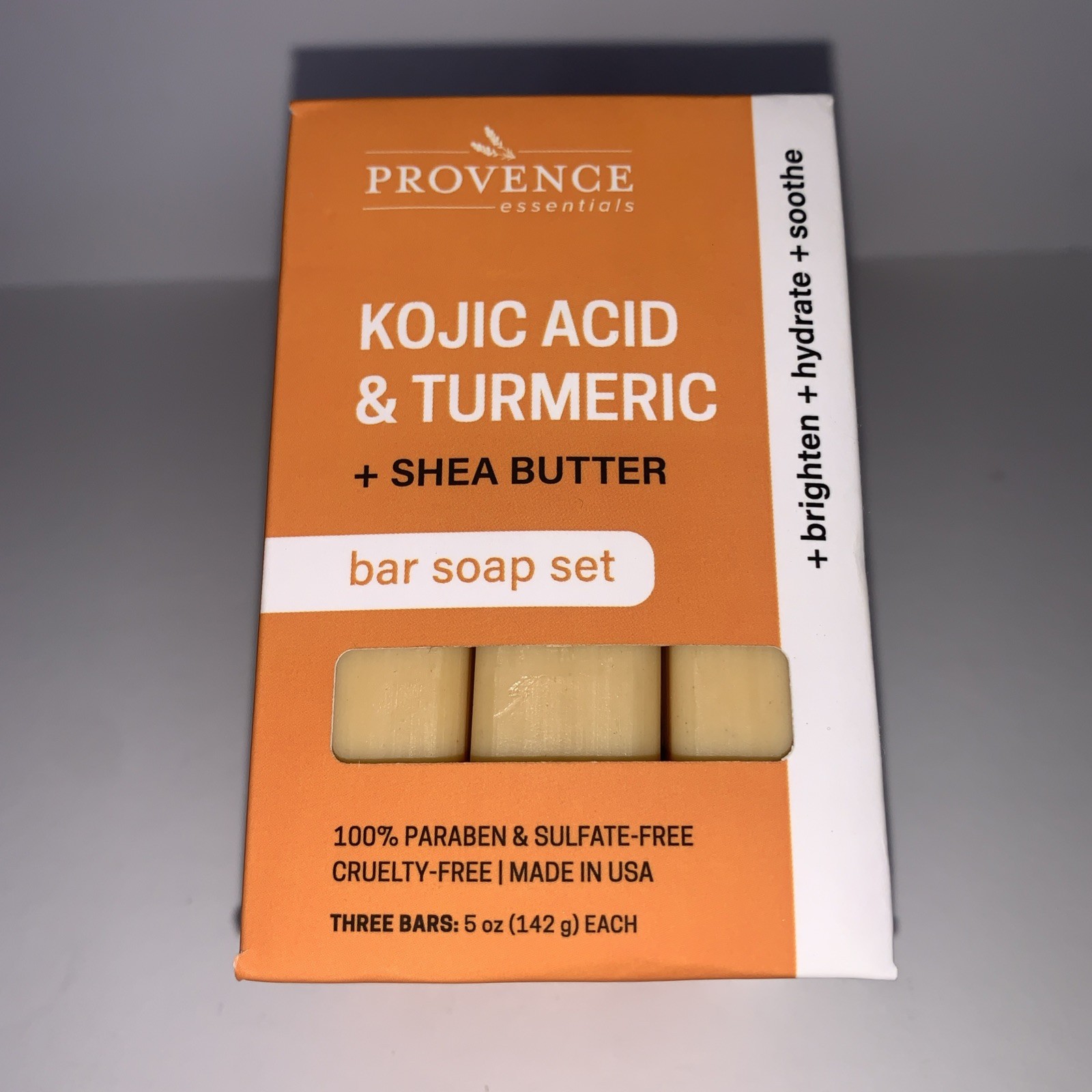 Provence Essentials Kojic Acid Turmeric + Shea Butter Soap 3 Bars 5oz Each