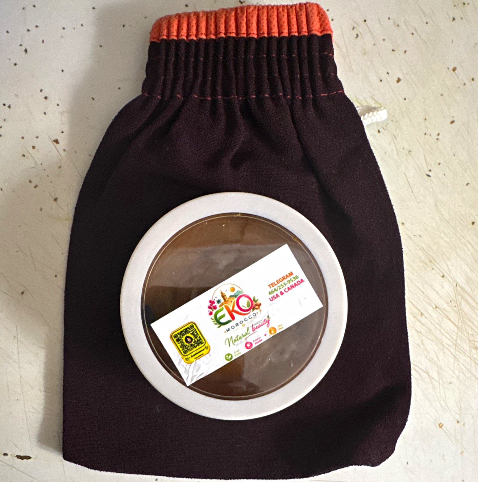 EKO Morocco Moroccan Black Soap Paste Body Soap w/ Exfoliating Mitt