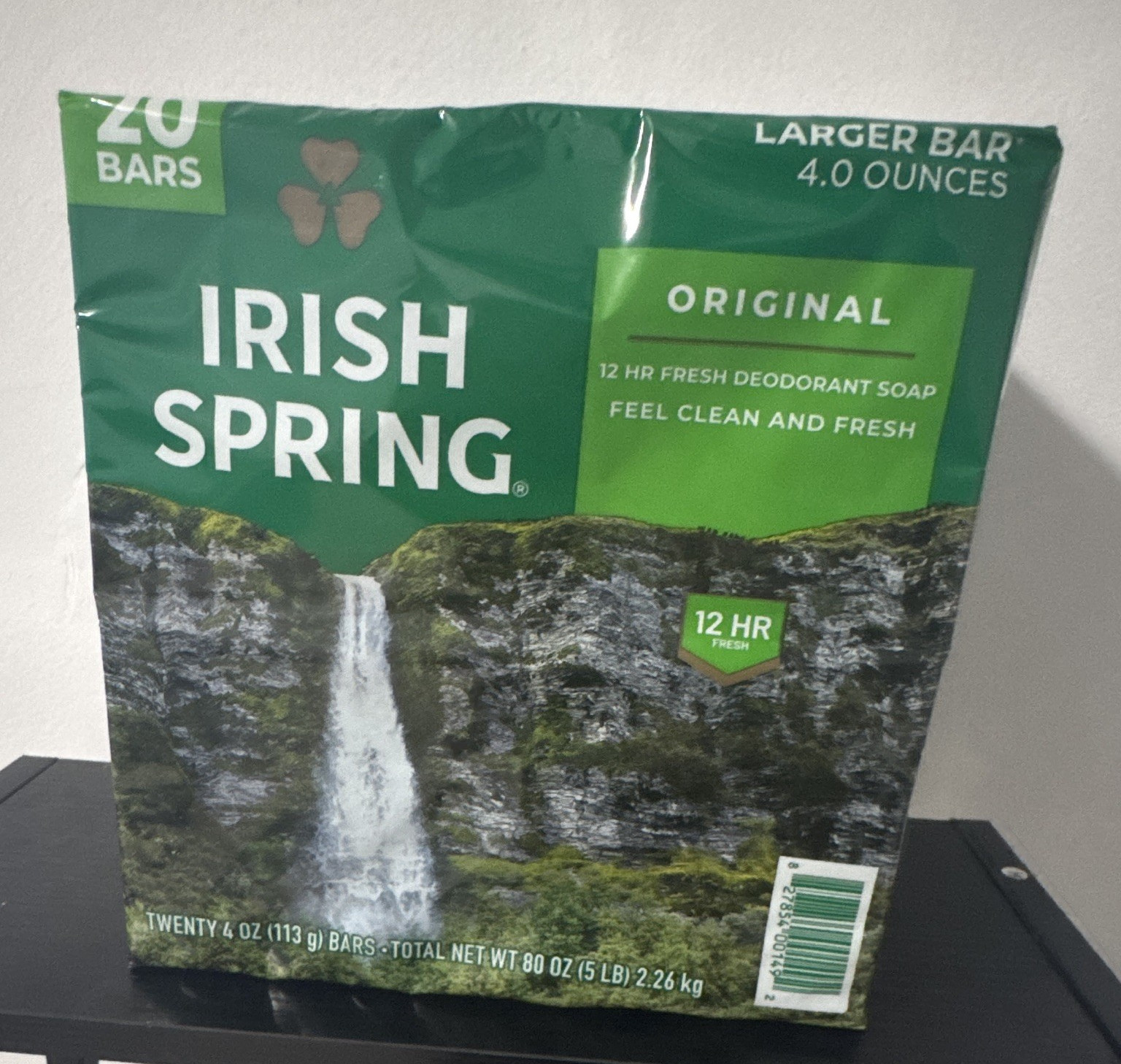 Irish Spring Original Deodorant Soap 20 Bars 4 oz Each, Paraben/Phthalate-Free
