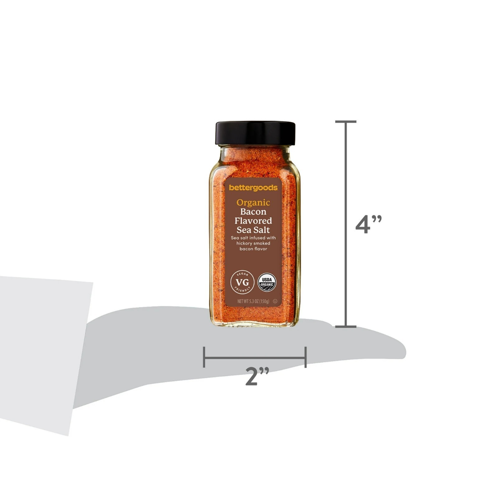 (2 Pack) Organic Bacon Flavored Sea Salt, 5.3 Oz
