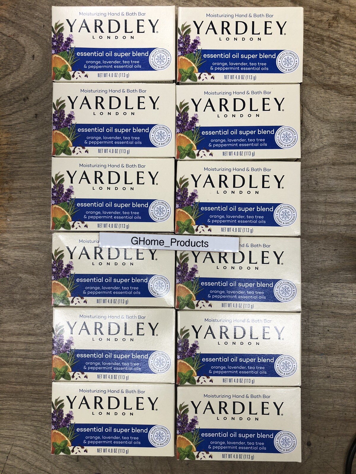 Yardley London Moisturizing Bath Bar Essential Oil Super Blend 4oz. Pack of 12