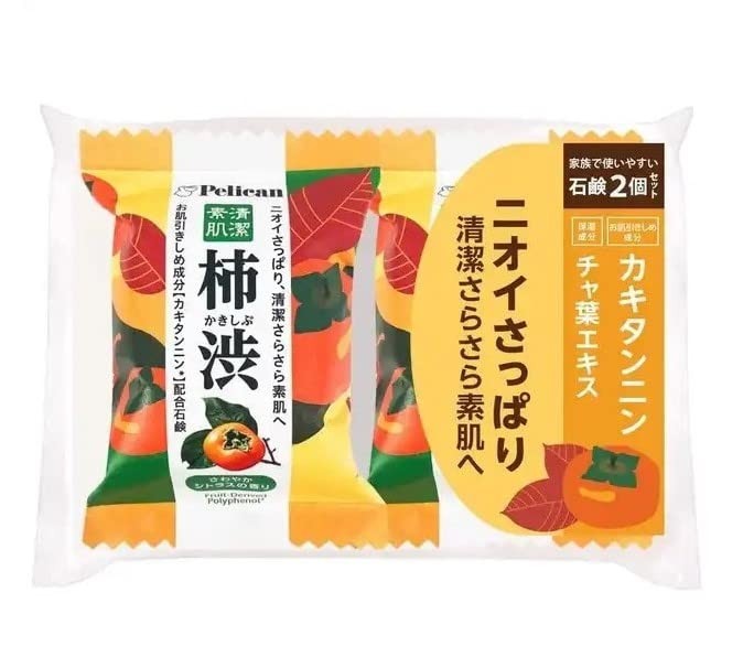 Pelican Persimmon Astringent Soap 2P 80g x2 Body Care Deodorant Tannin Japan