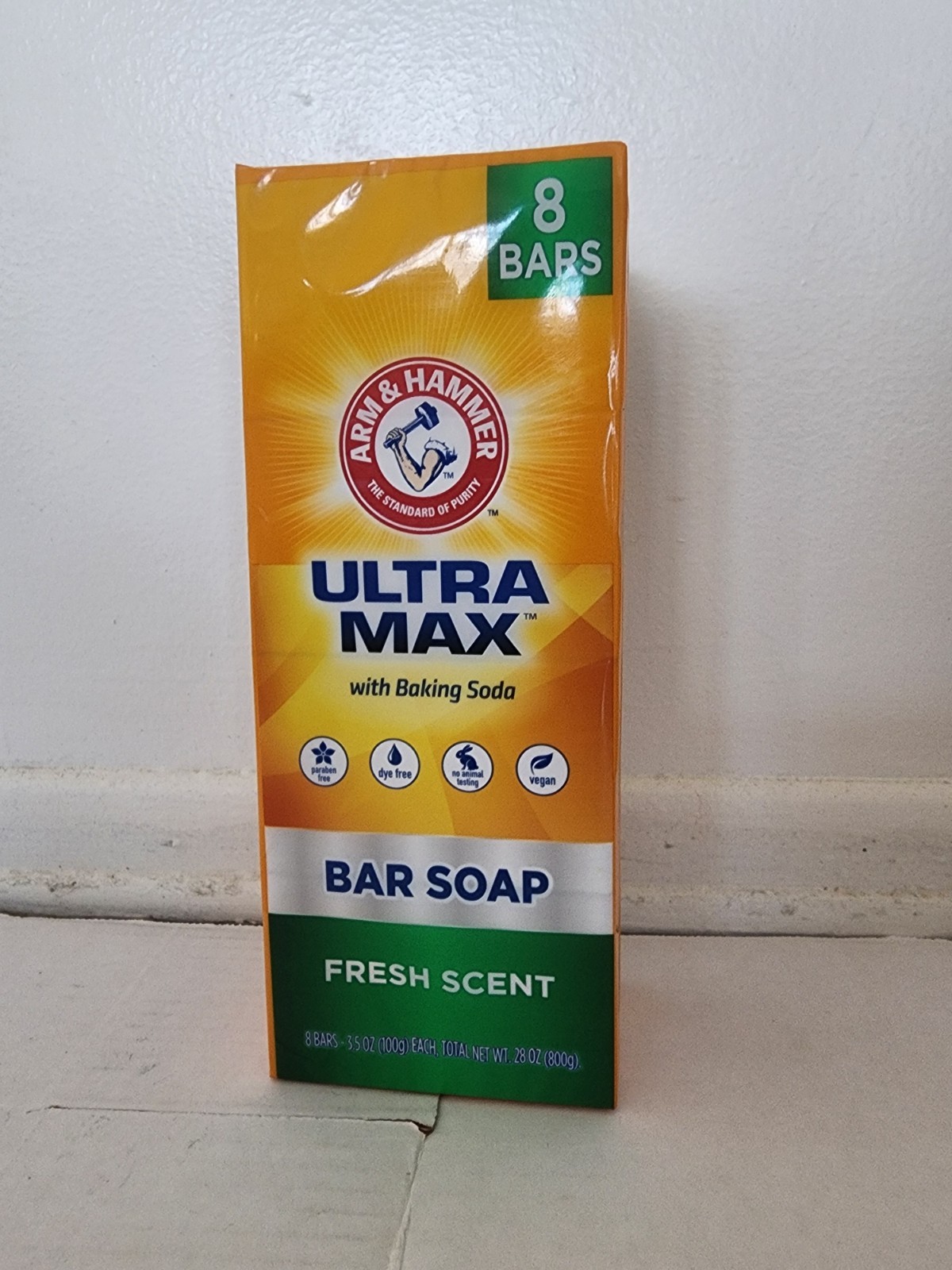 Arm & Hammer Ultra Max Bar Soap Baking Soda Fresh Scent 8 Bars Body & Hands