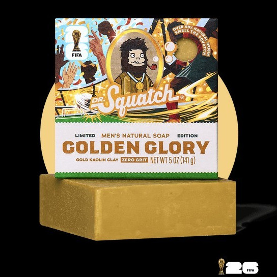 LIMITED EDITION Dr.Squatch Golden Glory FIFA Men’s All Natural Body Soap (4bars)