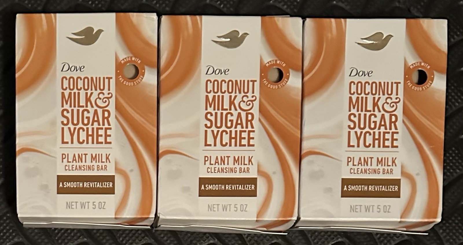 Dove Coconut Milk Sugar Lychee Plant Milk Cleansing Bar 5 oz Pack of 3