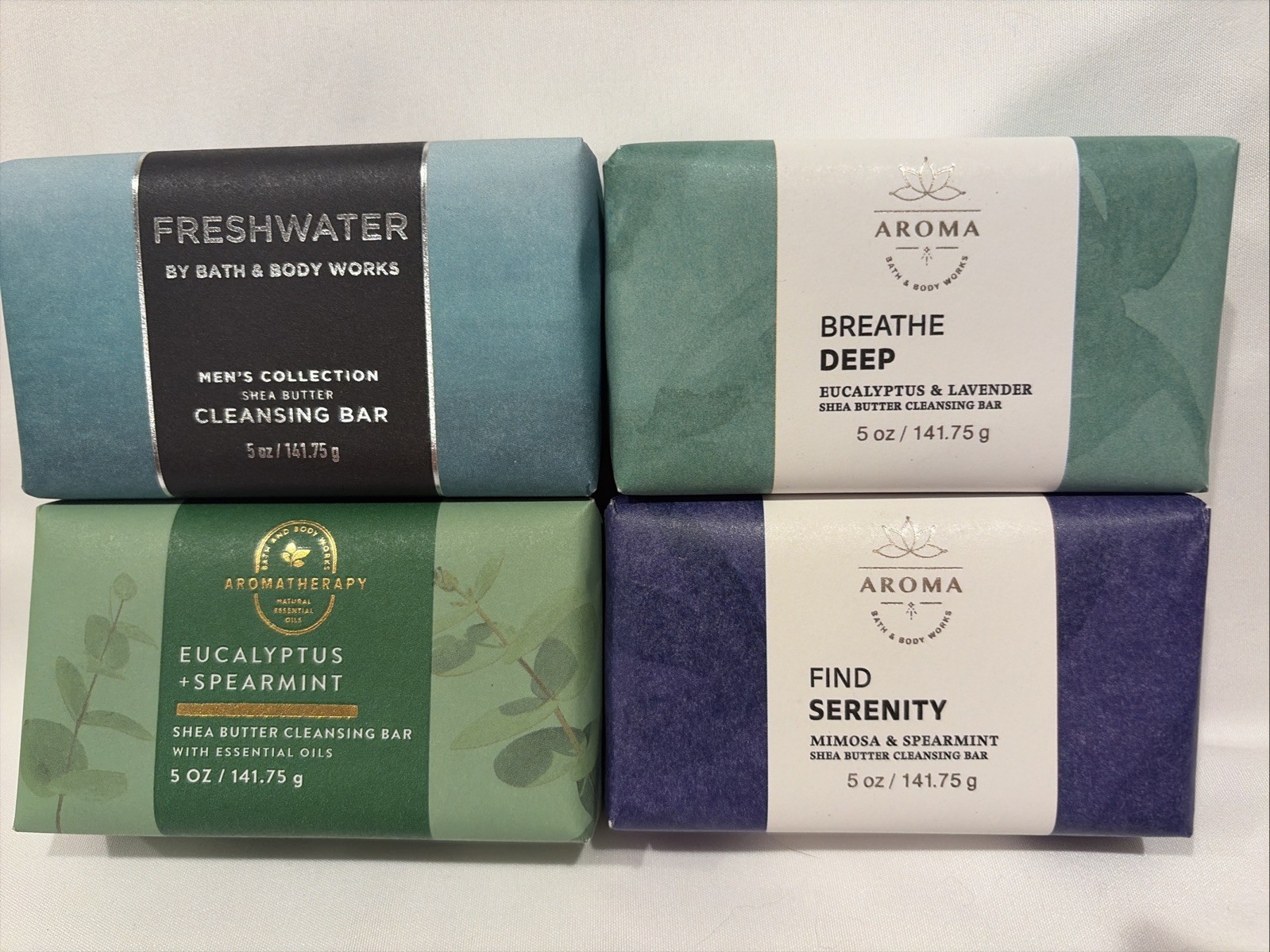 4 NEW Bath & Body Works 5 Oz Shea Butter Cleansing Bar Soap Mixed Lot
