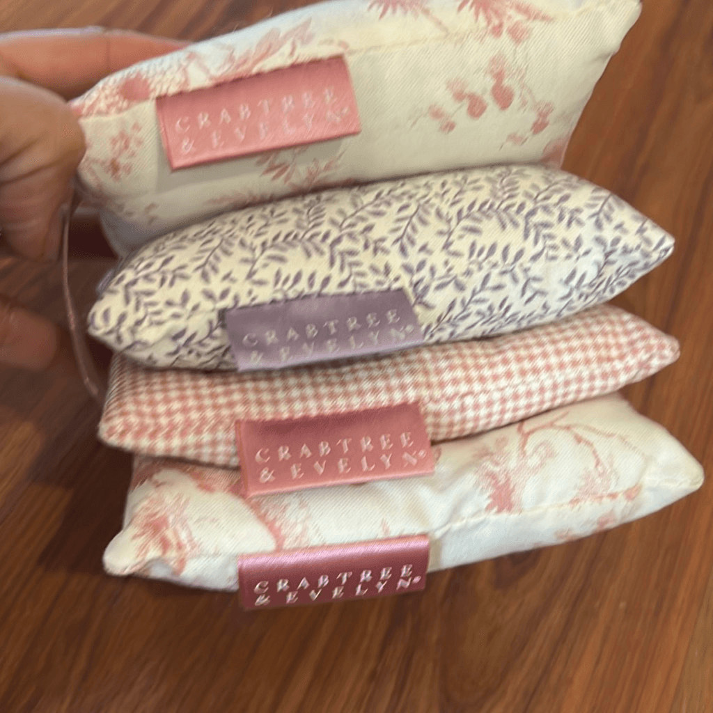 NEW Crabtree & Evelyn pink and purple pillow sachets gingham floral