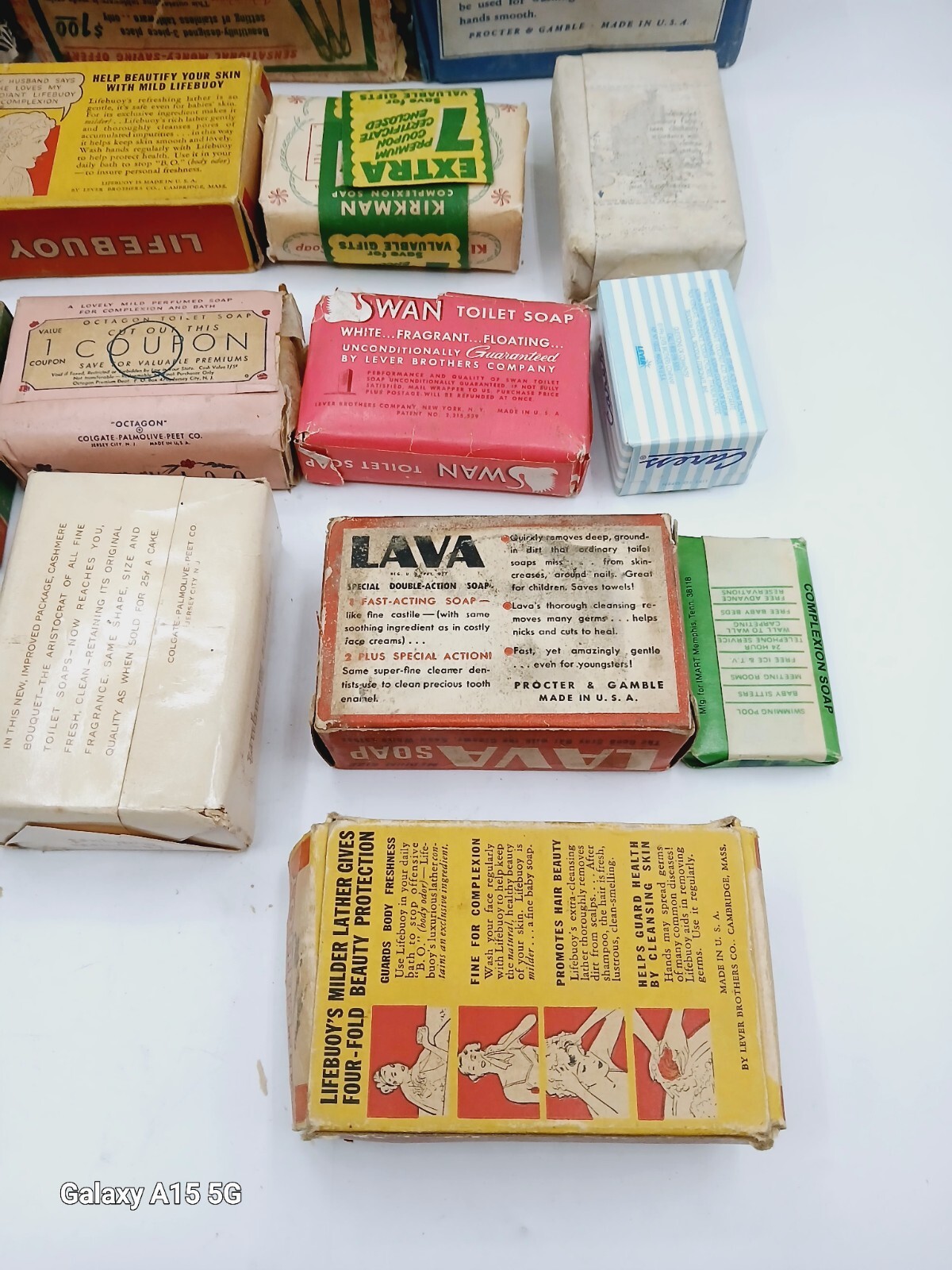 Vintage Mixed Lot Bar Soap Ivory, Lava, P&G, Brilliant, Swan, Octagon, Lifebuoy