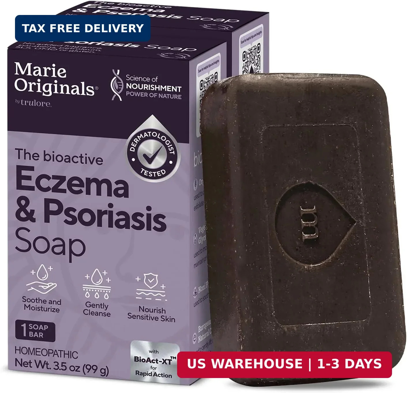 Marie Originals Eczema Face Soap Body Wash Bar – All Natural Psoriasis, Dermatit