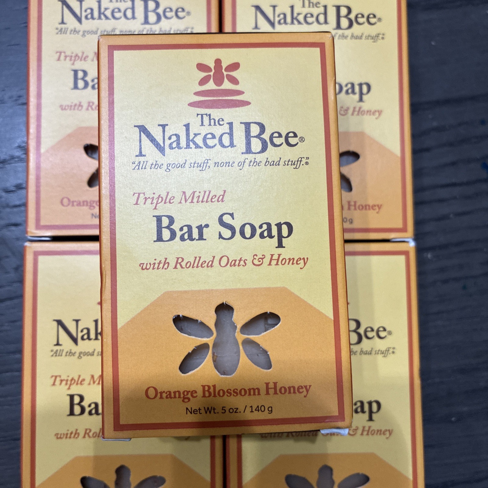 The Naked Bee Oats, Honey Triple Milled Soap, 5 Ounce, 5 Pack, Orange Blossom