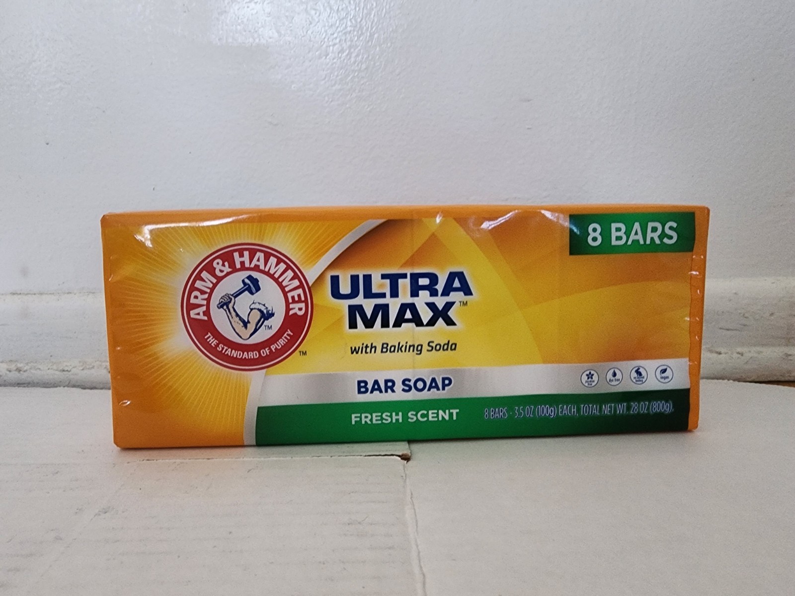 Arm & Hammer Ultra Max Bar Soap Baking Soda Fresh Scent 8 Bars Body & Hands