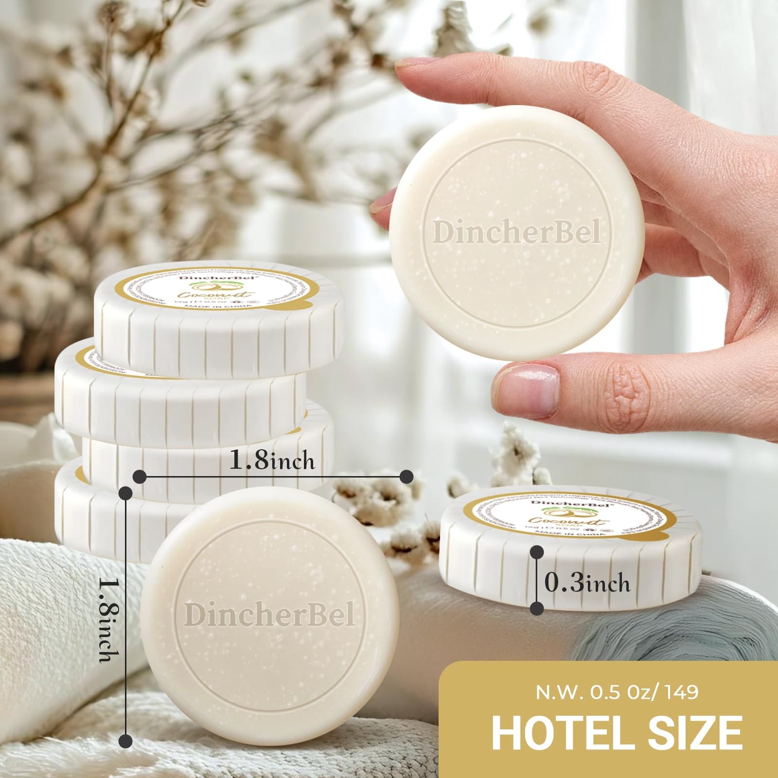 Hotel Soap Bars – 0.5 oz 50 Capsules Individual Round Soap (Travel Size) – Bu…