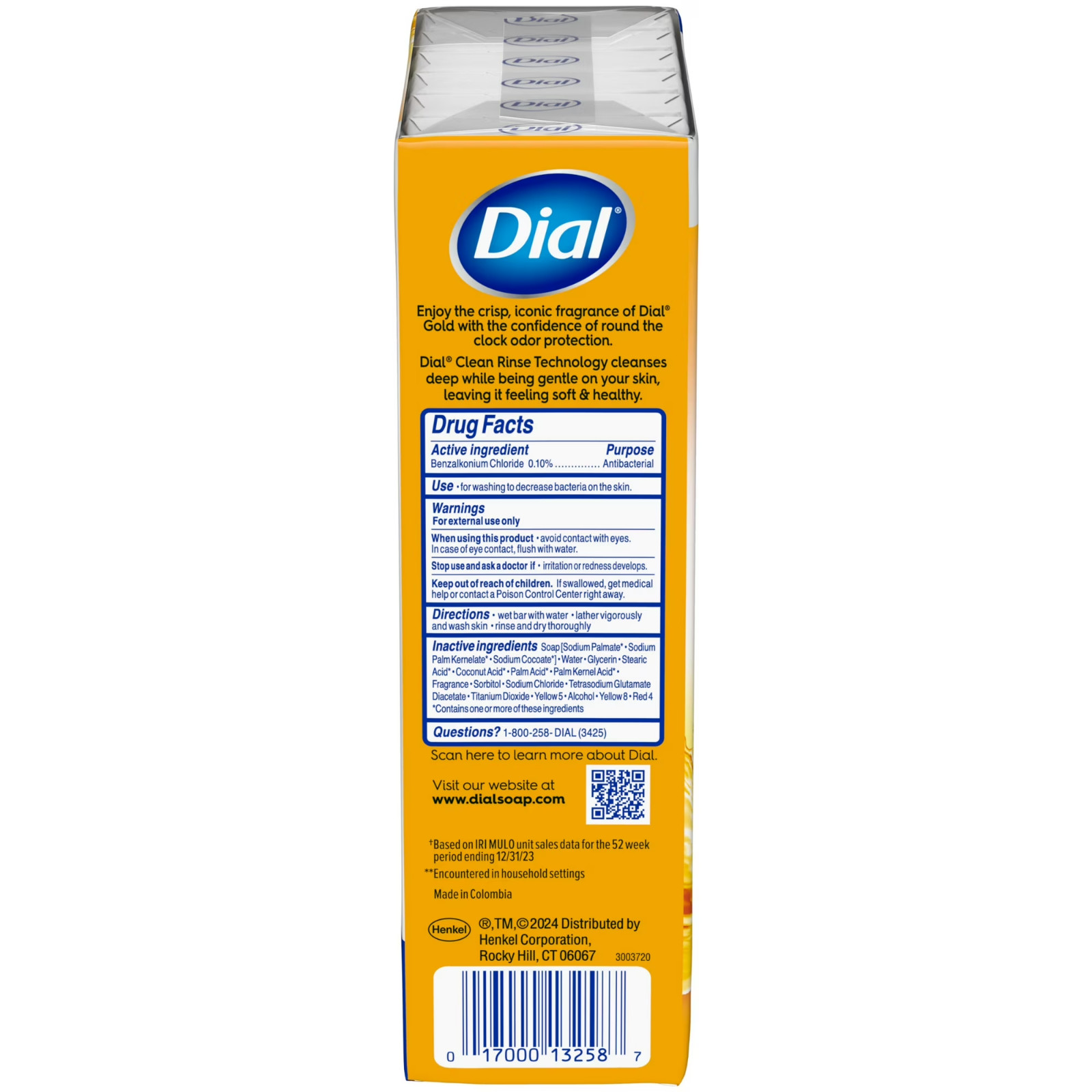 Dial Antibacterial Deodorant Bar Soap, Advanced Clean, Gold 4 oz 12 Bars