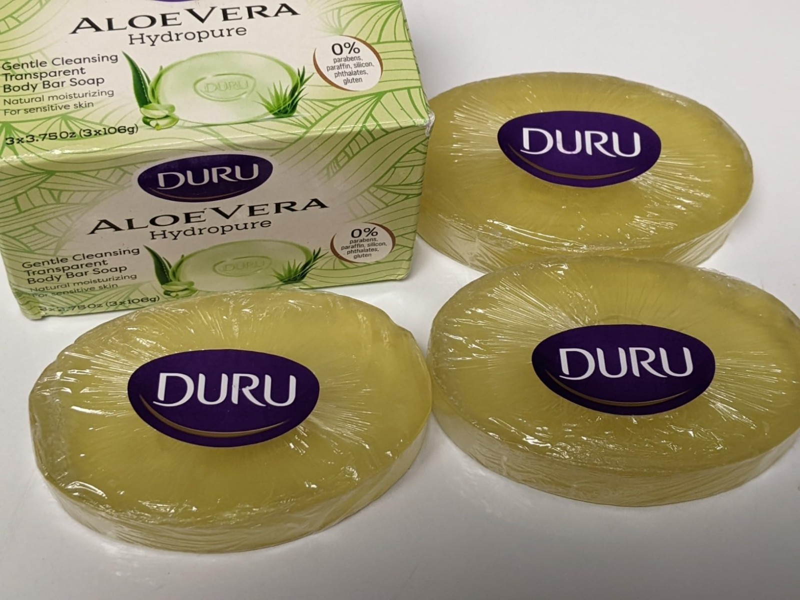 Aloe Vera Soap Bar 3 Pack Vegan Transparent Moisturizing Skin Care Cleanser NEW