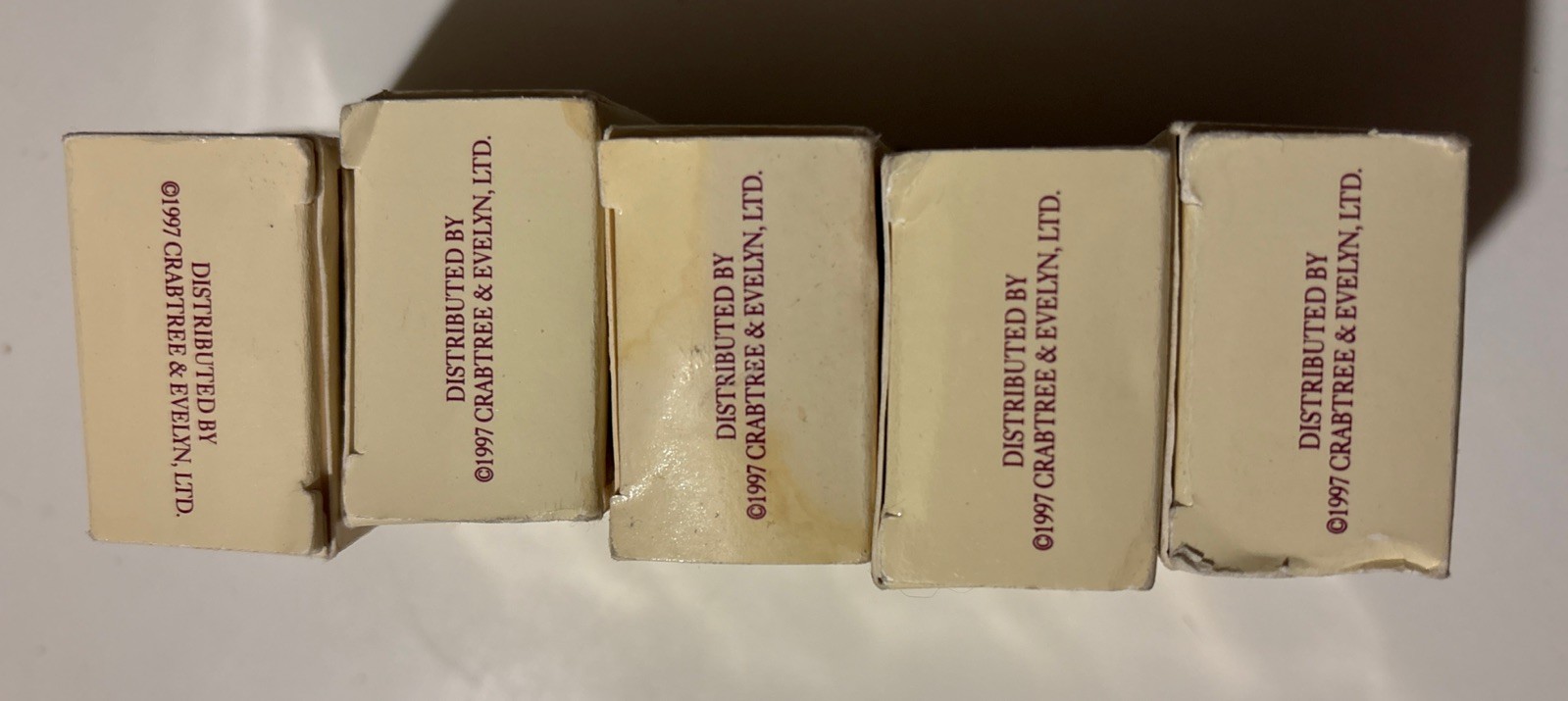 Crabtree & Evelyn 1.4 oz 40G Milled Soap Set of 4 Bars NOS 1997