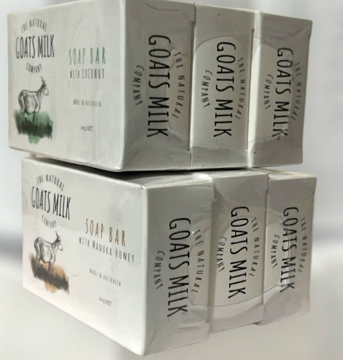 The Natural Goats Milk Company Soap 6 Bars With Manuka Honey &Coconut NEW SEALED