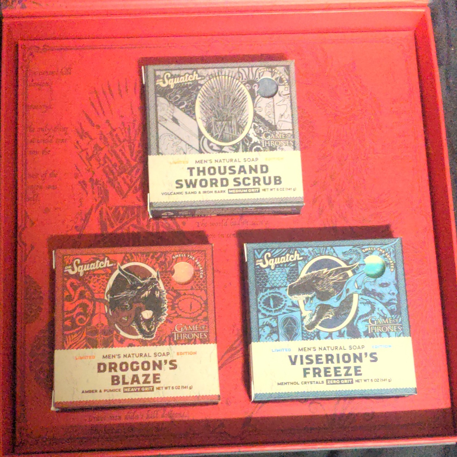 Dr. Squatch Game of Thrones All Natural 3 Bar Set Thousand Sword/Drogo/Viserion