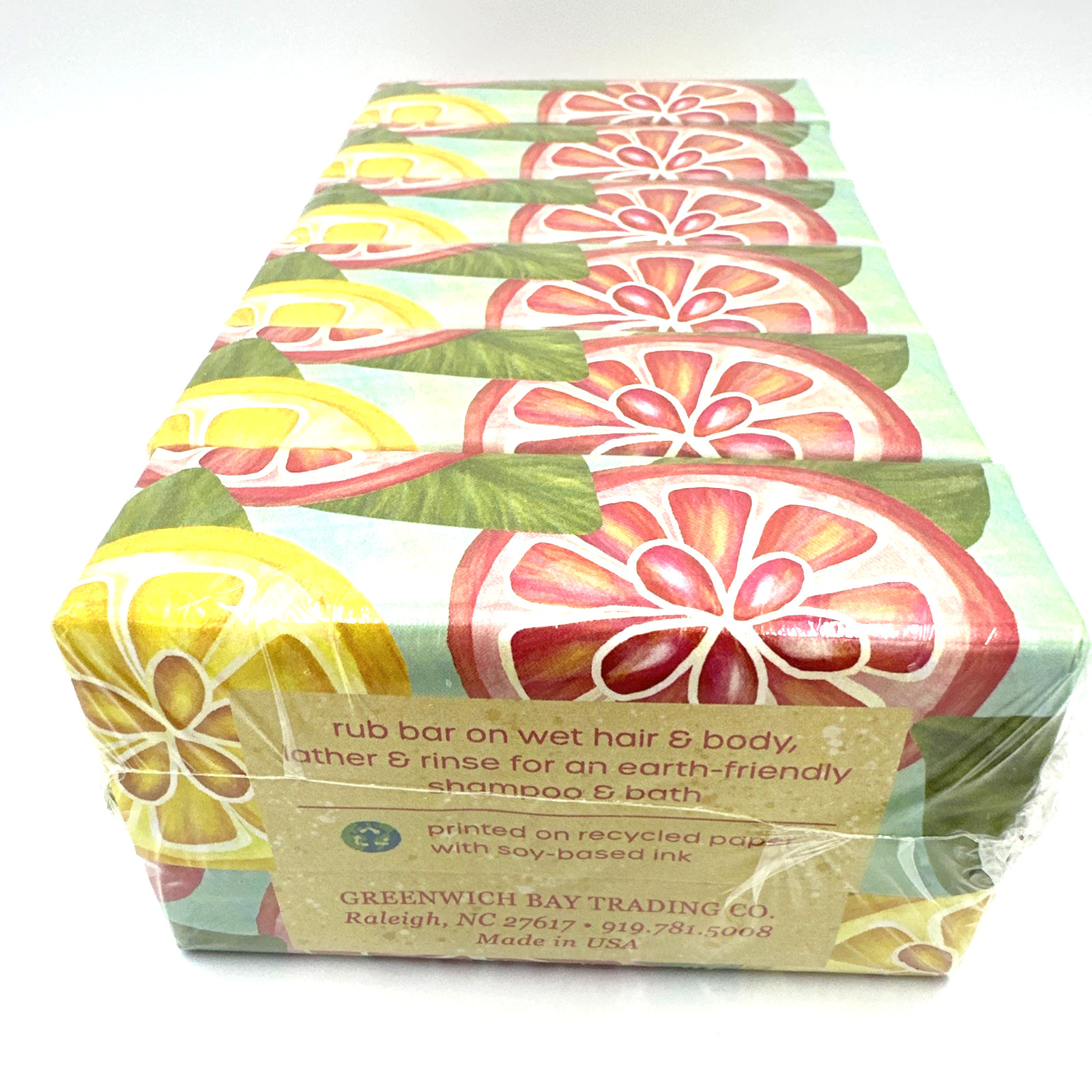 Greenwich Bay Grapefruit Shampoo & Body Bar Lot Of 6 (4.2oz Each) 3.5 x 2 x 1 In