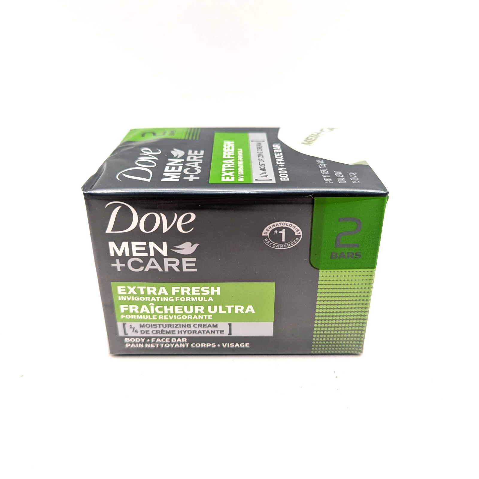 Dove Men + Care Extra Fresh Invigorating Formula Body Face Bar 2.6 oz Set Of 2