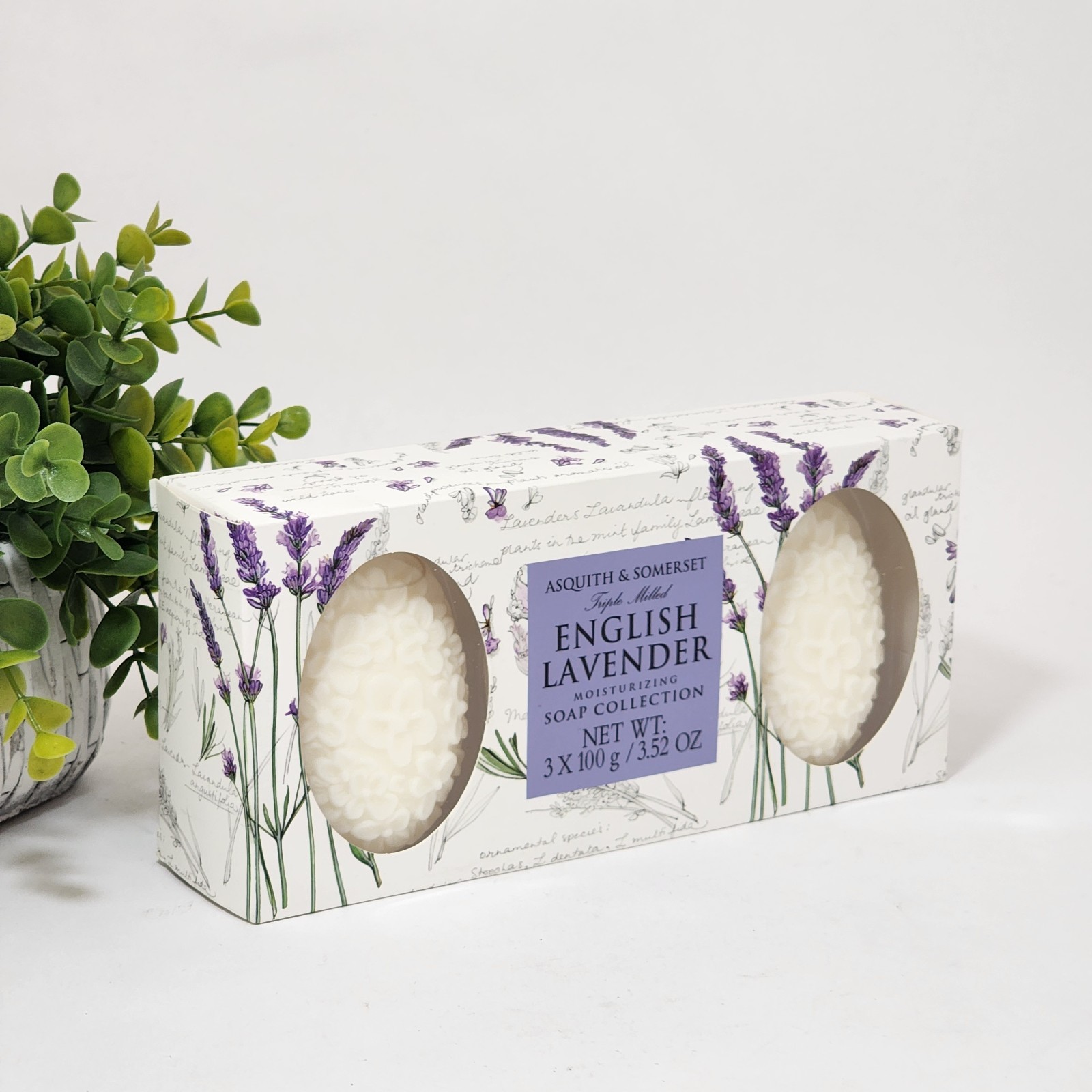 Asquith & Somerset English Lavender Soap Bar Collection Set 3 x 3.52 oz Each