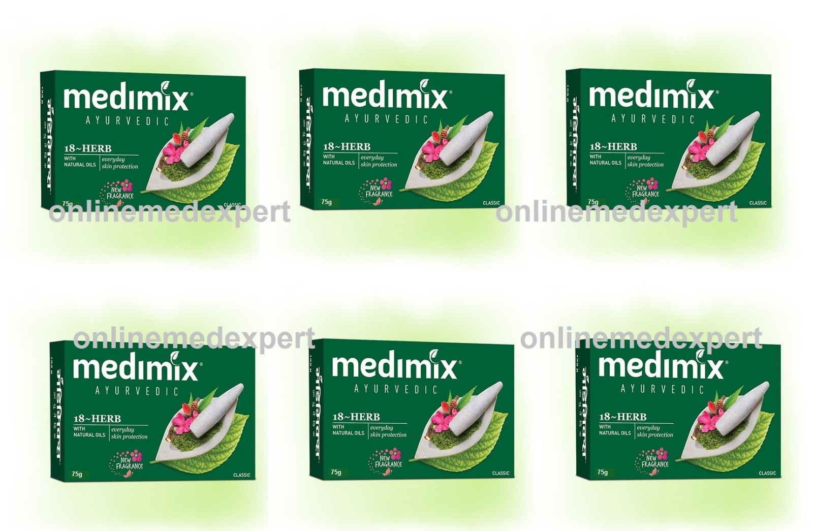6 x Medimix 75gm – 100% Real Ayurvedic Soap 18 Herbs & Natural Oil-FREE SHIPPING