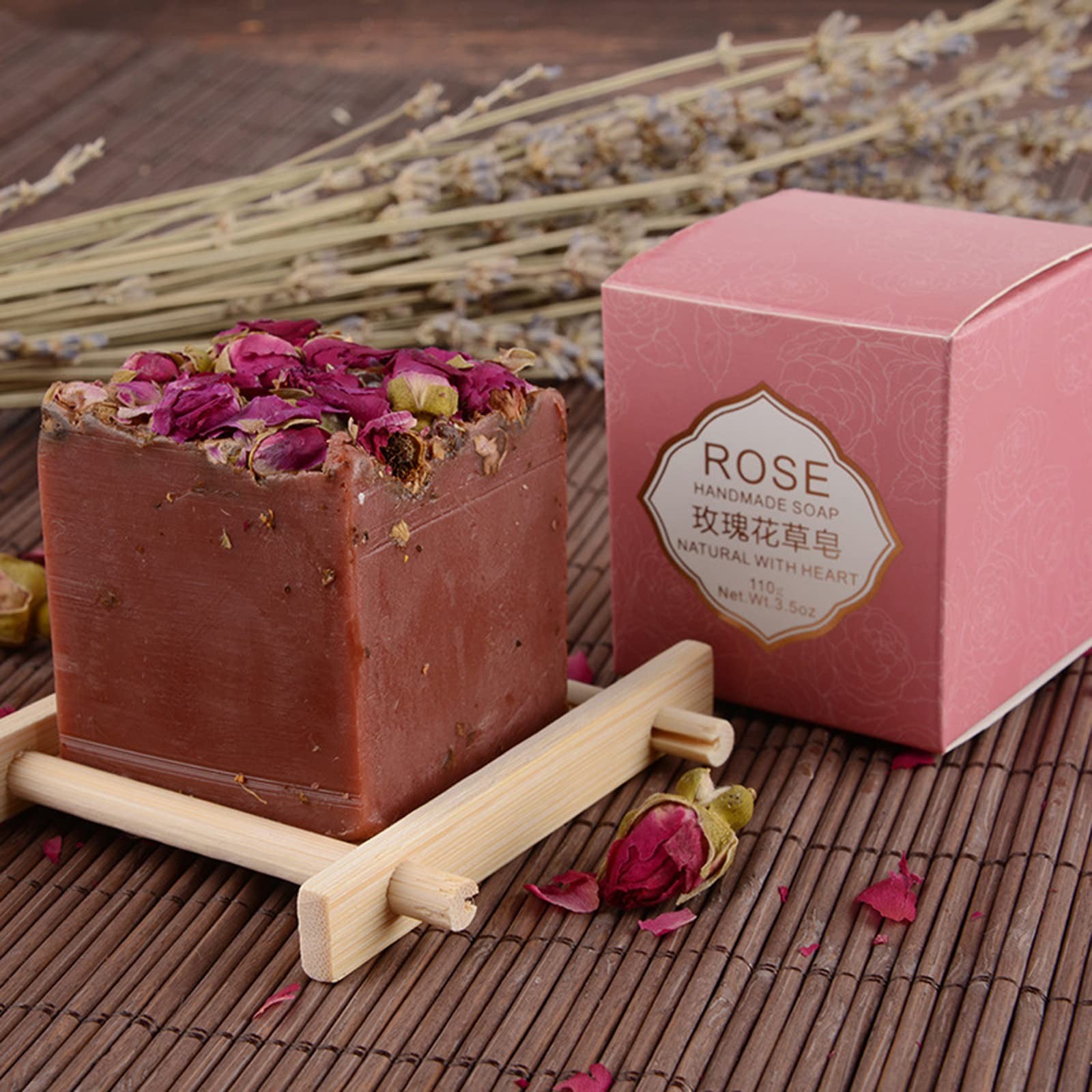 Rose Flower Botanical Soap Bar,110G Handmade Natural Essential Oil Floral Bod…