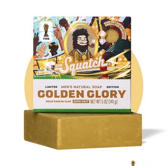 DR. Squatch Golden Glory FIFA Men’s All Natural Body Bar Soap 5 oz (141 g)