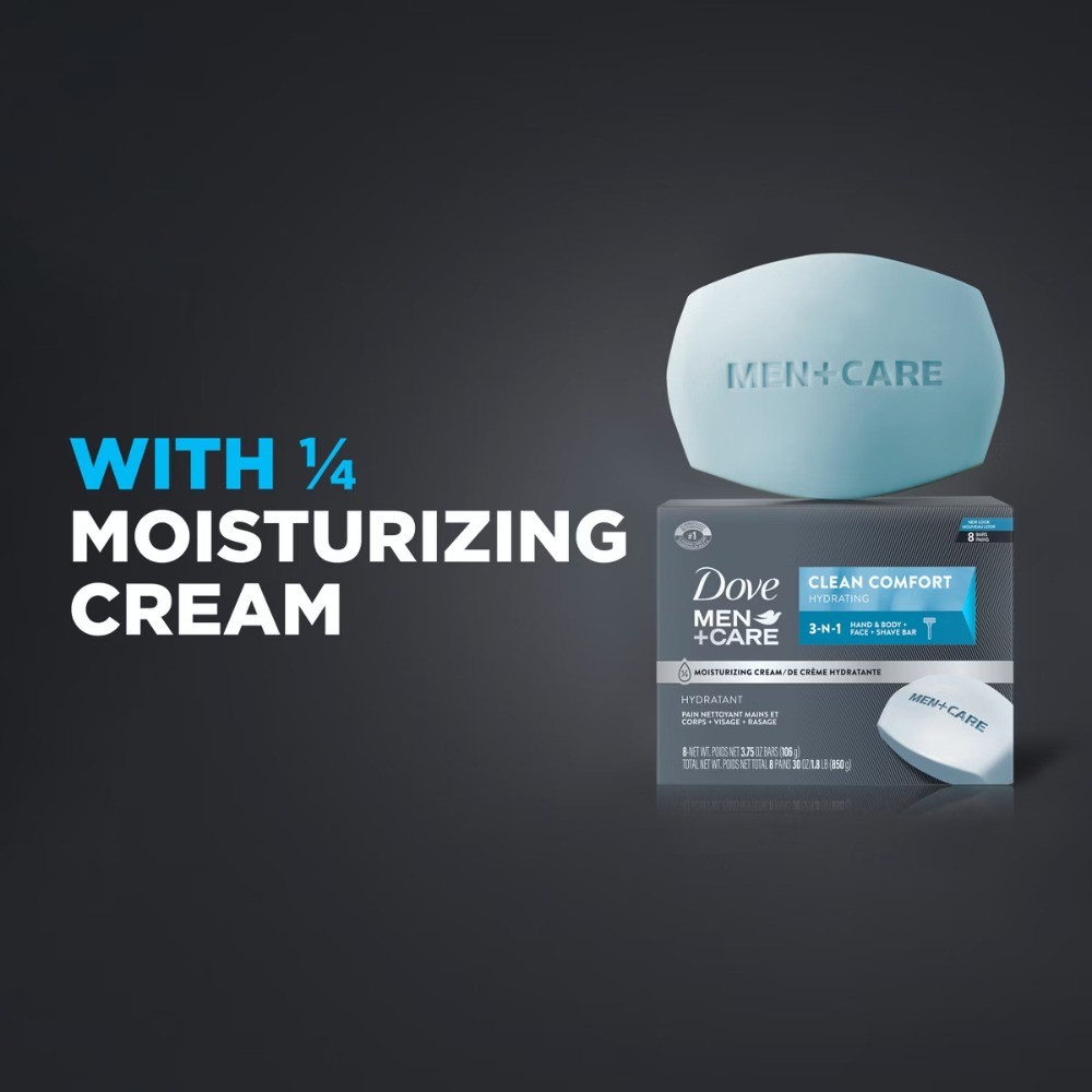 Men+Care Clean Comfort Body & Face Bar Soap – 8pk