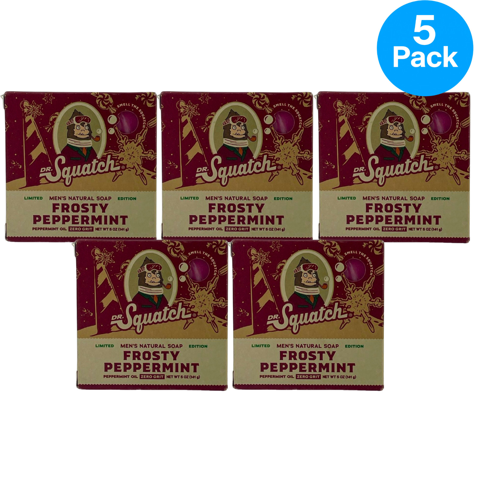 Dr. Squatch Limited Edition Frosty Peppermint Men’s Natural Soap Bar Zero Grit 5